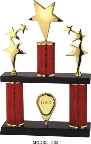 Glossy Finish Designer Golden Theme Award Trophies