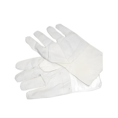 Full Finger White Leather Hand Gloves