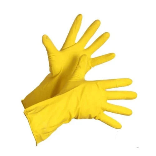 Full Finger Yellow Rubber Hand Gloves