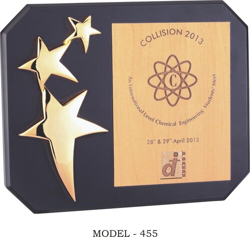 Star Plaques With Wooden Mementos - Color: All Colors