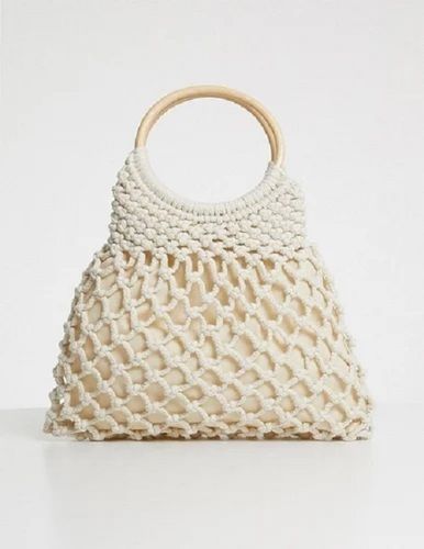 White Color Designer Crochet Shoulder Bag