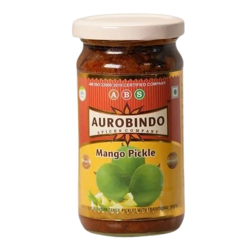 Mango Pickle - Spicy Flavor with Sour Taste, Brown Jar Packaging | Made with Mango and Spices, 12-Month Shelf Life, Store in Cool and Dry Place