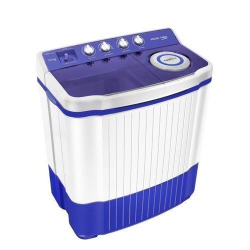 Semi Automatic Washing Machine - 7Kg Capacity, White/Blue Color | Electric Power Source, Durable Plastic Tub, 2 Year Warranty