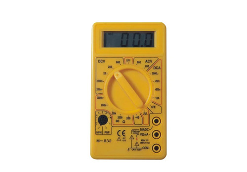 Digital Multimeter - Plastic Material, Yellow and Black Color , Rugged Design and Reliable Operation