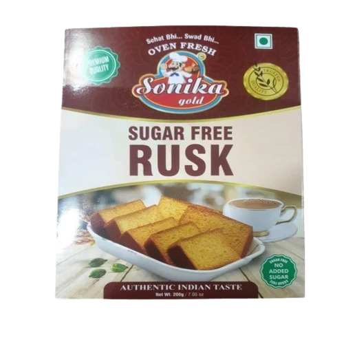 Sugar Free Rusk - Eggless Sweet Baked Atta Snack | 200g Pack, 6 Months Shelf Life, Cool & Dry Storage