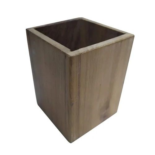 Glossy Finish Wooden Table Pen Stand