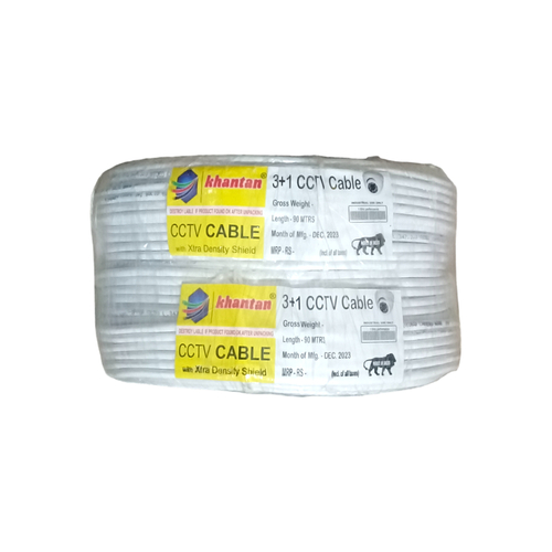 Khantan 3 Plus 1 Pure Copper CCTV Camera Wire 90+90 Yard