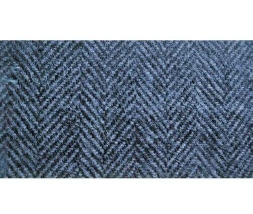 Blue Herringbone Tweed Fabric