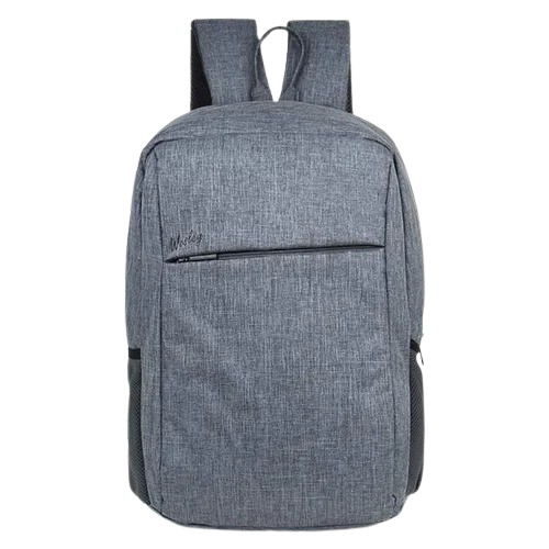 College Backpack Bag - Cotton Fabric, 15x18 Inches, Grey | Non Waterproof, Zipper Top, Unisex Design for College Use
