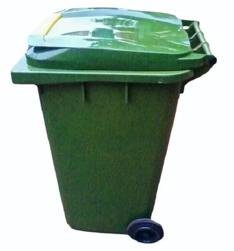 Plain Green Color Plastic Dustbin