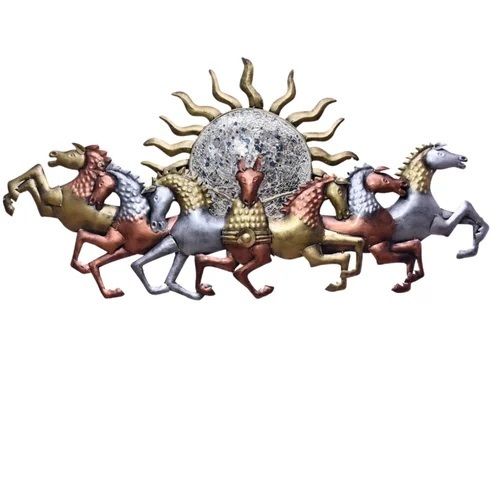 Seven Horses Sun Metal Wall Art