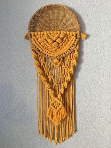 Yellow Macrame Wall Hanging for decor