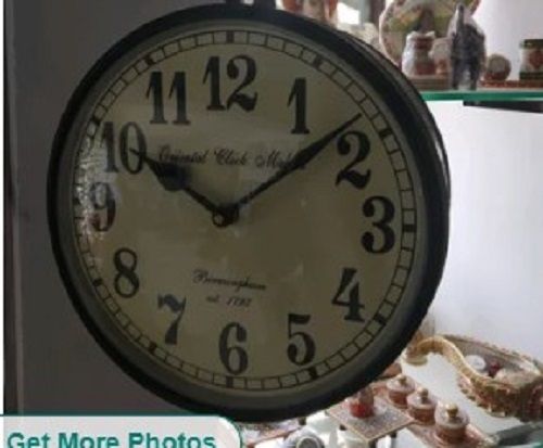 Double Sided Railway Hanging Clock