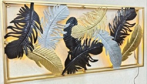 Metal Feather Frame Wall Art