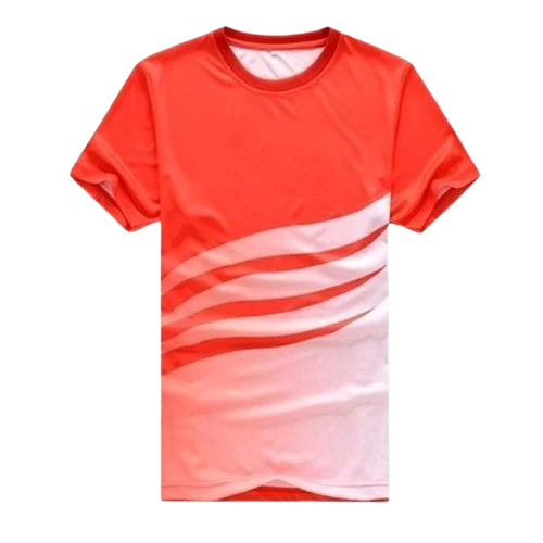 Sublimation Men T Shirt - Polyester Fabric, Size S-XXL, Red Color, Half Sleeve Style | O-Neck, Printed Pattern for Bold Style