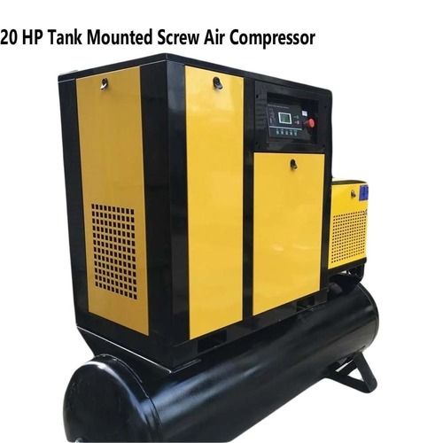 20 Hp Tank Mounted Screw Air Compressor - Air Flow Capacity: 1000 Liter (L)