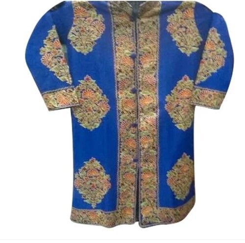 Blue Color Printed Pattern Designer Ladies Woolen Suit