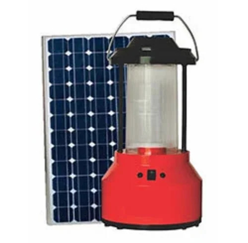 Emergency Solar Lantern - Aluminum, 5 Watt, Red | Solar Powered, Portable Design, Long Battery Life, Bright Led Light, Multiple Brightness Settings