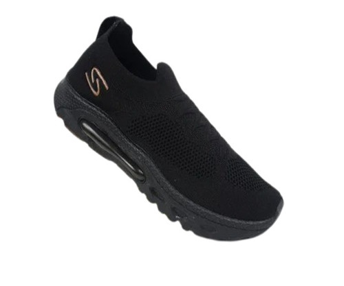 Net Sports Shoes - PU & PVC, Size 7 | Black Casual Wear Running Footwear for Men