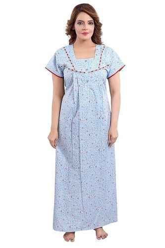 Breathable Regular Fit Skin-Friendly Readymade Half Sleeves Printed Ladies Nightwear Nighty