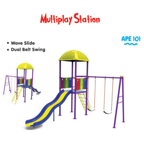 Durable Wide Slides Outdoor Multiply Station System