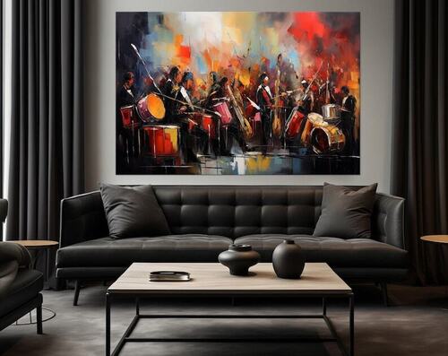 Modern Music Canvas Abstract Painting - Medium: Oil