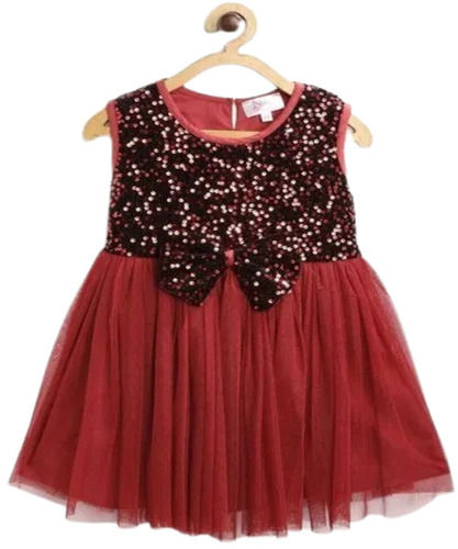 Party Wear Girls Stylish Sleeveless Frock