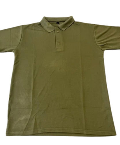 Comfortable Plain Green Mens Polo T-Shirt