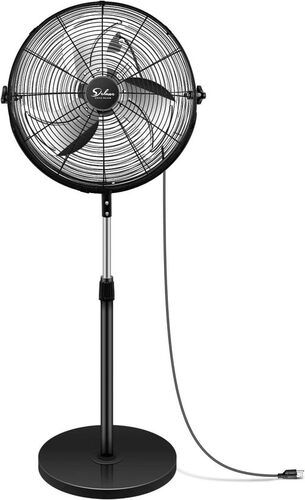 Black Mild Steel Industrial Pedestal Fan