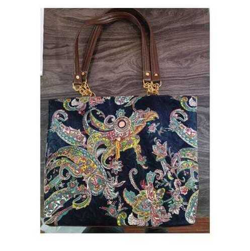 Printed Ladies Handbags - Premium Quality PU, Rectangular Shape, Multi-Color Pattern | 2 Handles, Ideal for Women