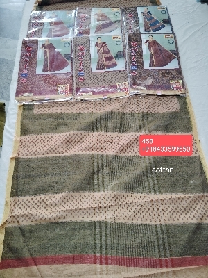 Batik Print Cotton Sarees - Cotton Silk Material, Modern Attractive Design, Shiny Look for Casual and Party Wear