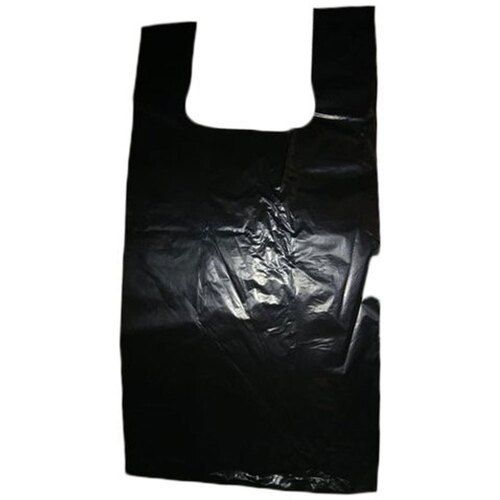 Black Plain Plastic Carry Bag