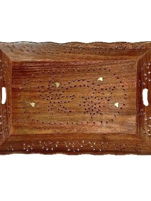 Wooden Serving Tray - Color: Brown