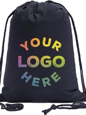 Promotional Drawstring Bags - Durable Printed Polyester | Modern Design, Machine Wash & Hand Wash Compatible, All Sizes, Black Color