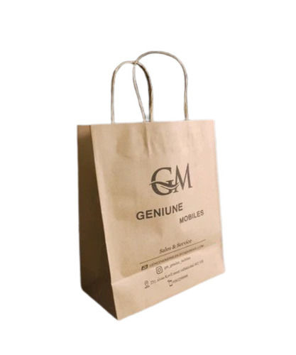 Brown Kraft Paper Carry Bag - Moisture Proof, Recyclable | Customized Designs, Rope Handle, Max Load 2 kg