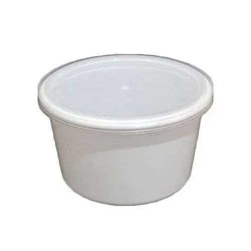 Disposable Plastic Food Container - Single Compartment Eco-Friendly Heat and Cold Resistant Round Shape Lightweight Standard Size Plain White Design