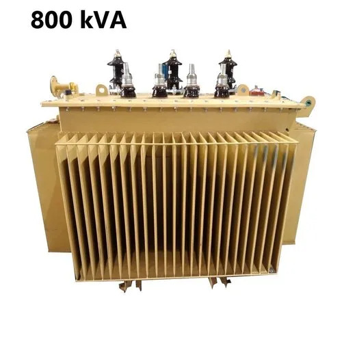 800 kVA Distribution Transformer - Copper Winding, 11/0.433 kV Voltage Ratio, Oil Cooled | Three Phase, Metal Material, Power Supply Usage