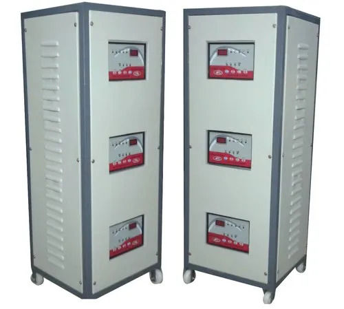 Three Phase Servo Voltage Stabilizer - 440V Input, 75 kVA Power, 98% Efficiency | Automatic Floor Mount, Analog Display, 265Â°C Ambient Temp