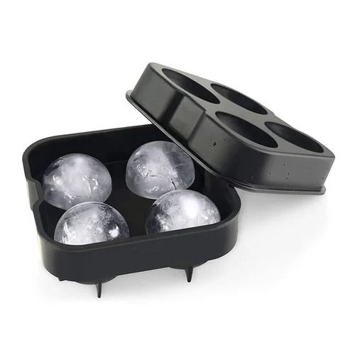 Silicone Ice Cube Tray - Color: Black