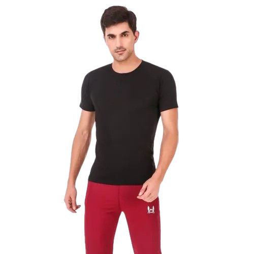 Mens Black Plain T Shirt