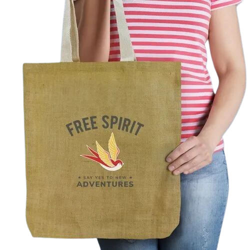 Printed Jute Handbag - Light Weight, Durable, Customized Size | 100% Pure Jute, Washable, Long Lasting, Flexiloop Handle