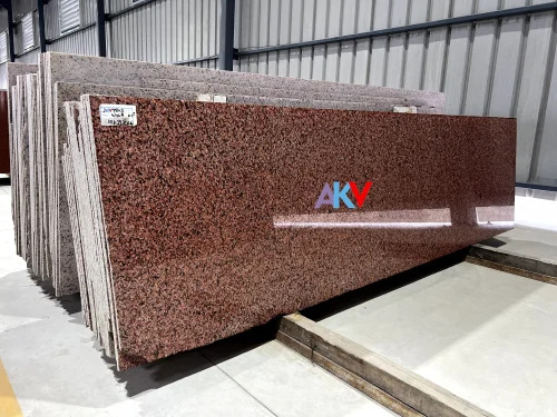 Bruno Red Granite Slabs - 15-20mm Thickness, Polished Surface Finish | Durable, Stain Resistant, Ideal for Flooring Applications