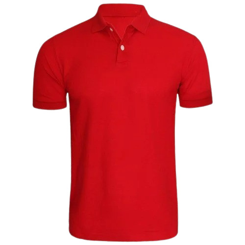 Mens Collar Red T Shirt