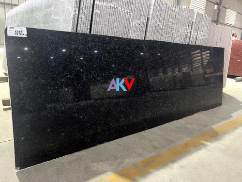 Rajasthan Black Granite Stone Slabs - 15-20mm Thick, Polished Black Finish | Durable and Stain Resistant for Flooring Applications