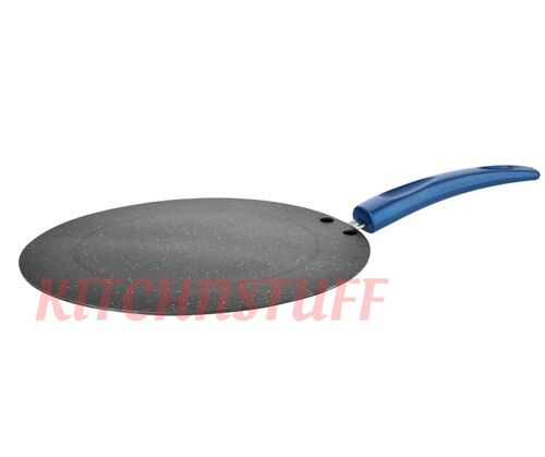 Sapphire Nonstick Flat Tawa - 26/28 cm, 4 mm Thickness | Induction Bottom, Ergonomic Handle, Perfect Heat Distribution
