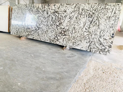 Alaska White Granite Slabs - Polished Finish, Durable and Scratch Resistant for Flooring and Countertops, Elegant White Color
