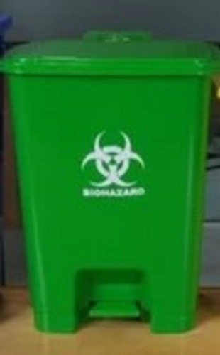 Green Bio Medical Bin - Plastic Material, Spacious Design, Green Color | Easy to Clean, Quality Tested, Timely Delivery