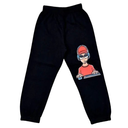 Kids Printed Pajama - Cotton Material, Sizes S, M, L, XL, Black Color | Breathable, Anti-Wrinkle, Modern Style for Casual Wear