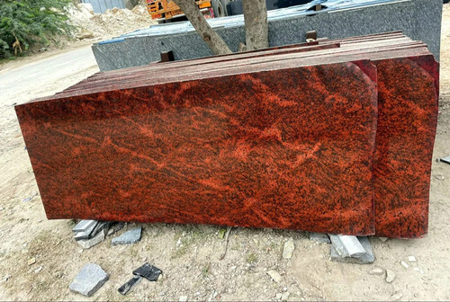 Red Granite Slabs - Rectangular Polished Finish | Durable, Scratch Resistant, Ideal for Flooring and Countertops, Made in India