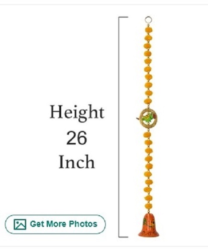 Door Hanging Yellow Toran - Durable Indian Decoration | Easy to Clean, Long Lasting Finish, Various Colors Available, Quality Tested